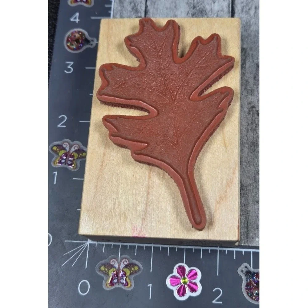 Fred Mullett Pin Oak Leaf 130 Tree Rubber Stamp Wood #L71